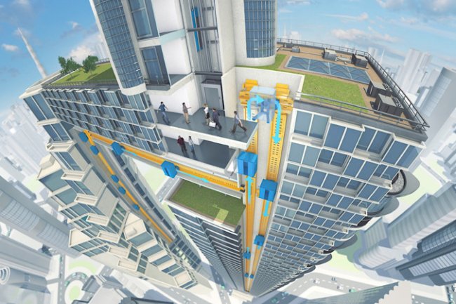 Neue Technologie macht Hochhäuser und Fahrstühle zu Energiespeichern